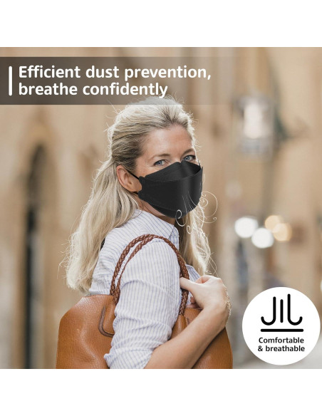 Mascarillas KN95 HIWUP Paquete de 50 Piezas Negras