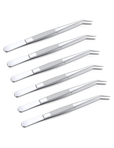 Pinzas de Acero Inoxidable Honoson 6 Pcs Punta Curvada