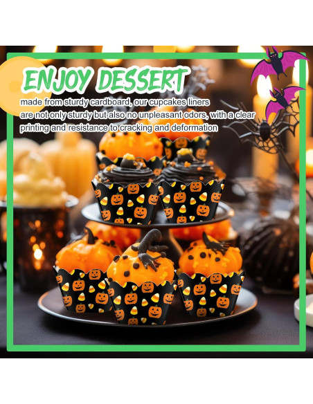 100 Envolturas de Cupcake Halloween Domensi Calabaza 8 cm