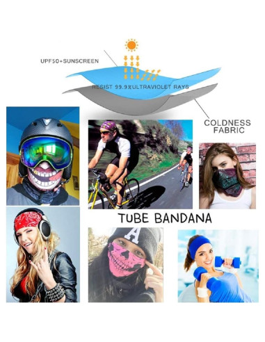 Máscara de Sol Calavera Azul para Pesca y Jardinería