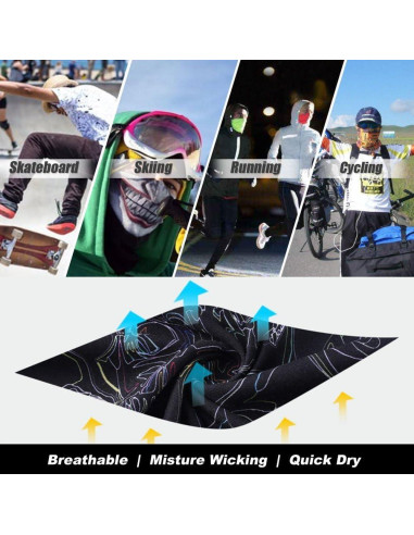 Máscara de Sol Calavera Azul para Pesca y Jardinería