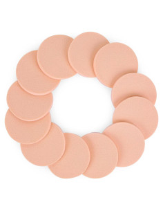 Juego de 12 Esponjas de Maquillaje Molain 5.5 cm Tono Piel