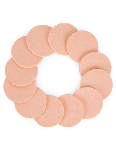 Juego de 12 Esponjas de Maquillaje Molain 5.5 cm Tono Piel