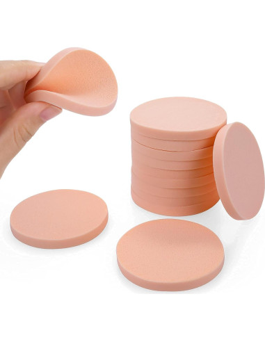 Juego de 12 Esponjas de Maquillaje Molain 5.5 cm Tono Piel