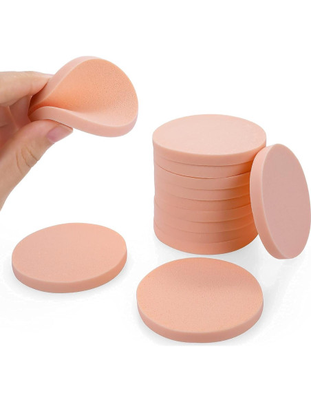 Juego de 12 Esponjas de Maquillaje Molain 5.5 cm Tono Piel