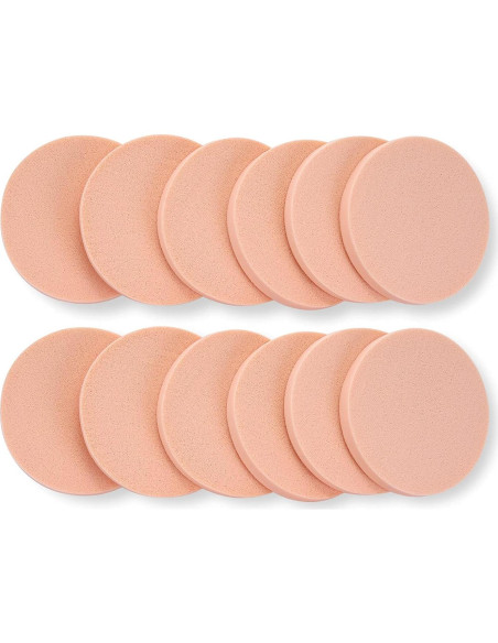 Juego de 12 Esponjas de Maquillaje Molain 5.5 cm Tono Piel