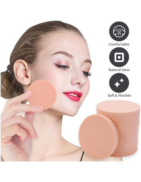 Juego de 12 Esponjas de Maquillaje Molain 5.5 cm Tono Piel