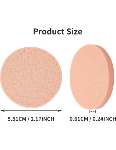 Juego de 12 Esponjas de Maquillaje Molain 5.5 cm Tono Piel