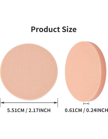 Juego de 12 Esponjas de Maquillaje Molain 5.5 cm Tono Piel