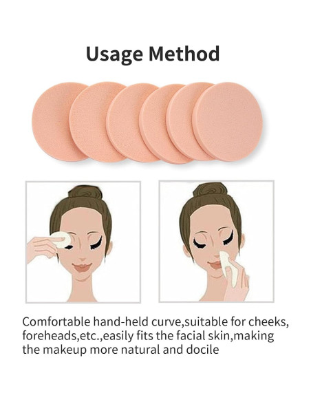 Juego de 12 Esponjas de Maquillaje Molain 5.5 cm Tono Piel