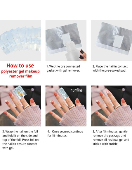 50 Piezas Removedor de Esmalte de Uñas en Gel FOHOLA