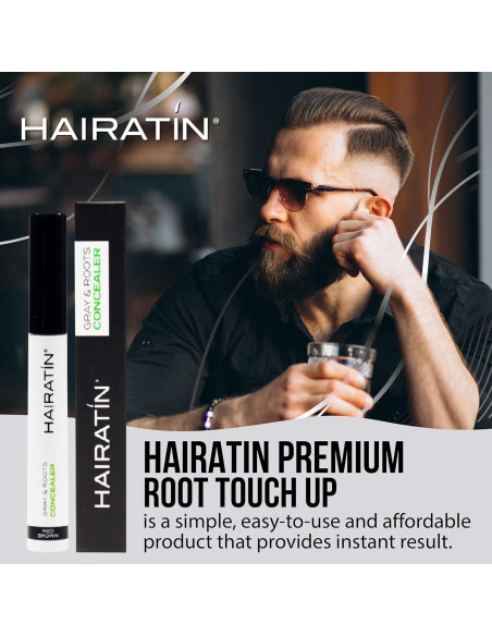 Hairatin Tinte Raíz Negro - Corrector de Cabello 6 Paquetes