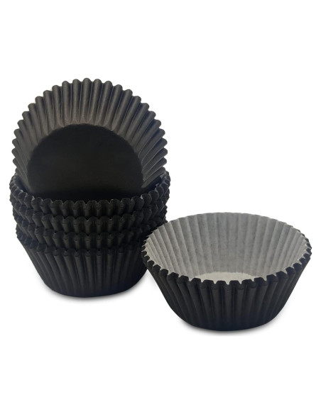 Forros de Cupcake Negros Bakehope, Paquete de 150 Unidades