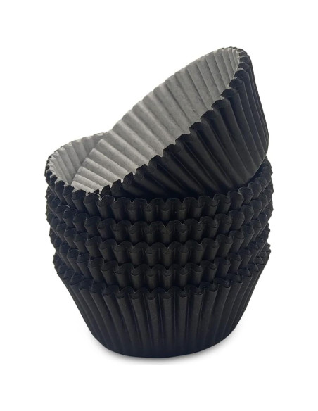 Forros de Cupcake Negros Bakehope, Paquete de 150 Unidades