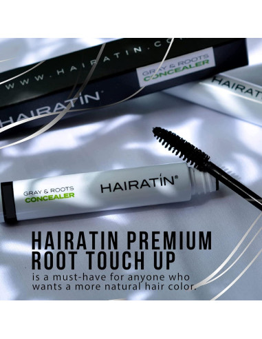 Hairatin Tinte Raíz Negro - Corrector de Cabello 6 Paquetes