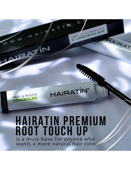 Hairatin Tinte Raíz Negro - Corrector de Cabello 6 Paquetes