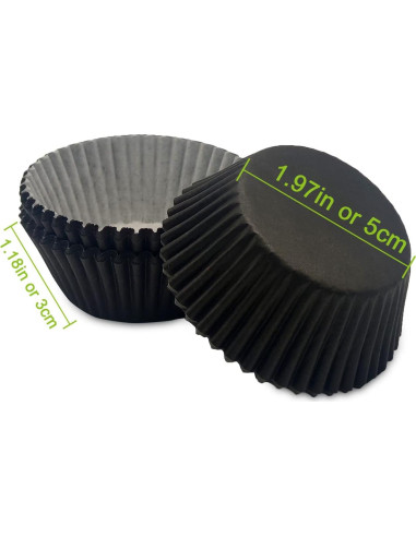 Forros de Cupcake Negros Bakehope, Paquete de 150 Unidades