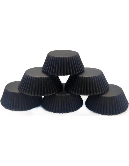 Forros de Cupcake Negros Bakehope, Paquete de 150 Unidades