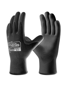Guantes de Trabajo COOLJOB 12 Pares PU Transpirables Negros