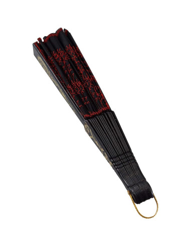 Abanico Plegable INNOLIFE 5PCS Rojo Bordado Pavo Real