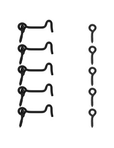 Gancho de Pestillo de Puerta Litoexpe 5 Pcs Acero Carbono Negro