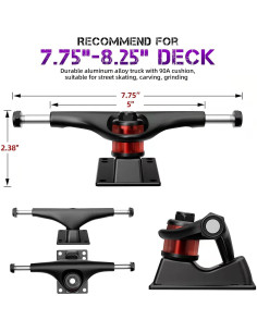 Patines de Skate Jizmo para Tableros 20.32 cm, Ruedas 52mm 2