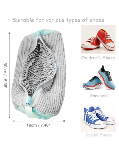 Bolsa de Lavado de Zapatos Genérico Reutilizable 2 Pcs Gris