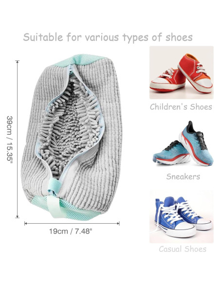 Bolsa de Lavado de Zapatos Genérico Reutilizable 2 Pcs Gris