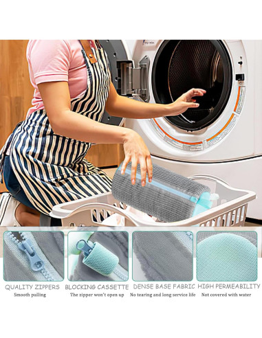 Bolsa de Lavado de Zapatos Genérico Reutilizable 2 Pcs Gris