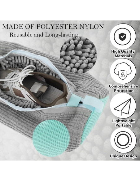 Bolsa de Lavado de Zapatos Genérico Reutilizable 2 Pcs Gris