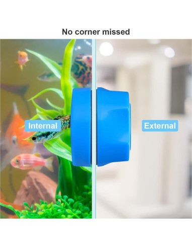 Raspador Magnético Mini Lychee para Acuarios - Azul