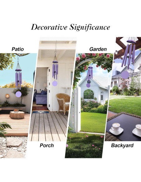 Campanas de Viento Moradas MarcoBambu 93.98 cm Musicales