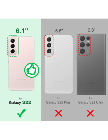 Funda Protectora Silverback para Samsung Galaxy S22 - Dorado Transparente con Soporte