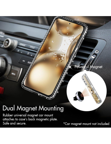 Funda Protectora Silverback para Samsung Galaxy S22 - Dorado Transparente con Soporte