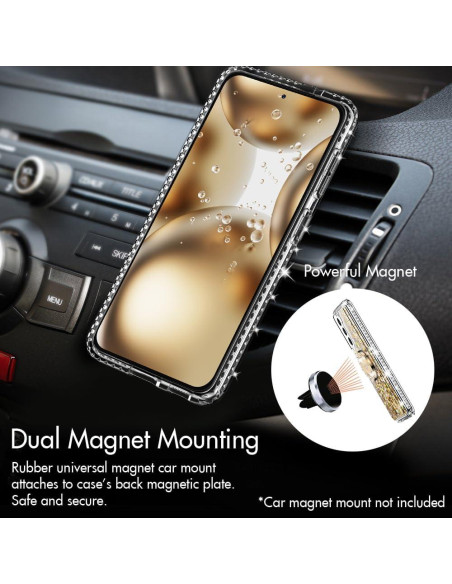 Funda Protectora Silverback para Samsung Galaxy S22 - Dorado Transparente con Soporte Funda Protectora Silverback para Samsung Galaxy S22 - Dorado Transparente con Soporte