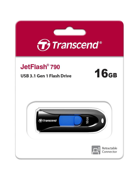 Transcend 16GB JetFlash 790 USB 3.0 Flash Drive Negro Transcend 16GB JetFlash 790 USB 3.0 Flash Drive Negro