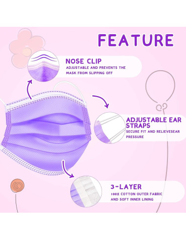 Mascarillas Desechables para Niños Rasav 100 Piezas 3 Capas