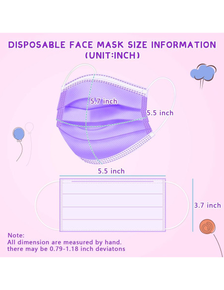 Mascarillas Desechables para Niños Rasav 100 Piezas 3 Capas