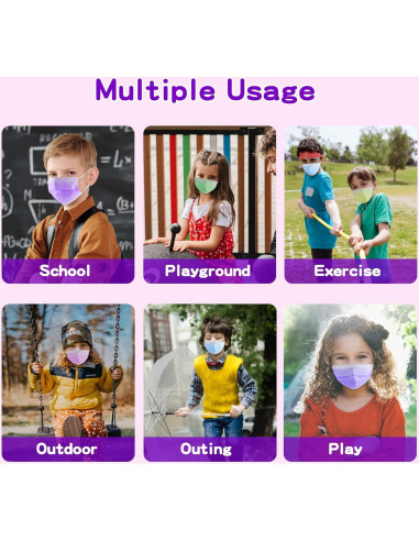 Mascarillas Desechables para Niños Rasav 100 Piezas 3 Capas