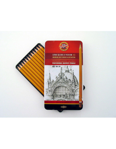 Conjunto de Lápices de Grafito Koh-I-Noor 12 Piezas 8B-2H