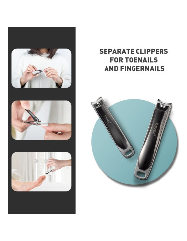 Cortauñas BEZOX Ergonómico 2 Piezas para Manos y Pies