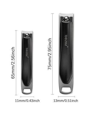 Cortauñas BEZOX Ergonómico 2 Piezas para Manos y Pies