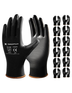 Guantes de Trabajo PU Recubiertos - 12 Pares Medianos