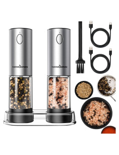 Juego de Molinillos Eléctricos de Sal y Pimienta ThermoMaven 110ml