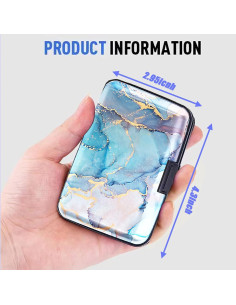 Billetera Mini RFID Aluminio Maicican Veteado Azul 10.9x7.4cm 2