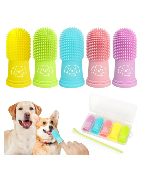 Cepillo de Dedo para Perro Powerfeng - Kit de 6 Piezas