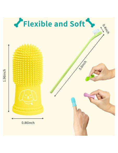 Cepillo de Dedo para Perro Powerfeng - Kit de 6 Piezas