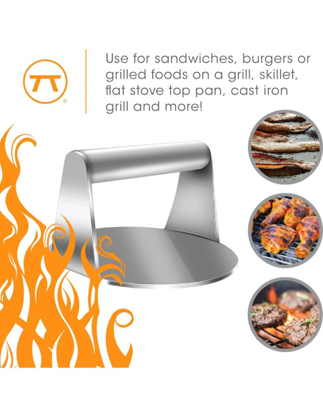 Aplastador de Hamburguesas Fox Run Acero Inoxidable 15.24 cm