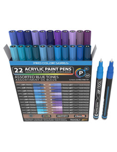Marcadores de Pintura Acrílica TOOLI-ART 22 Tonos Azules y Morados 0.7mm