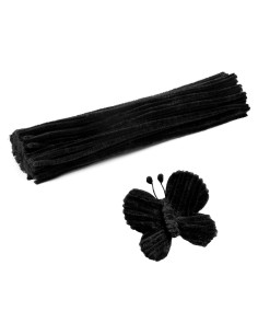 60 Limpiapipas Negros Veroave para Manualidades y Decoración